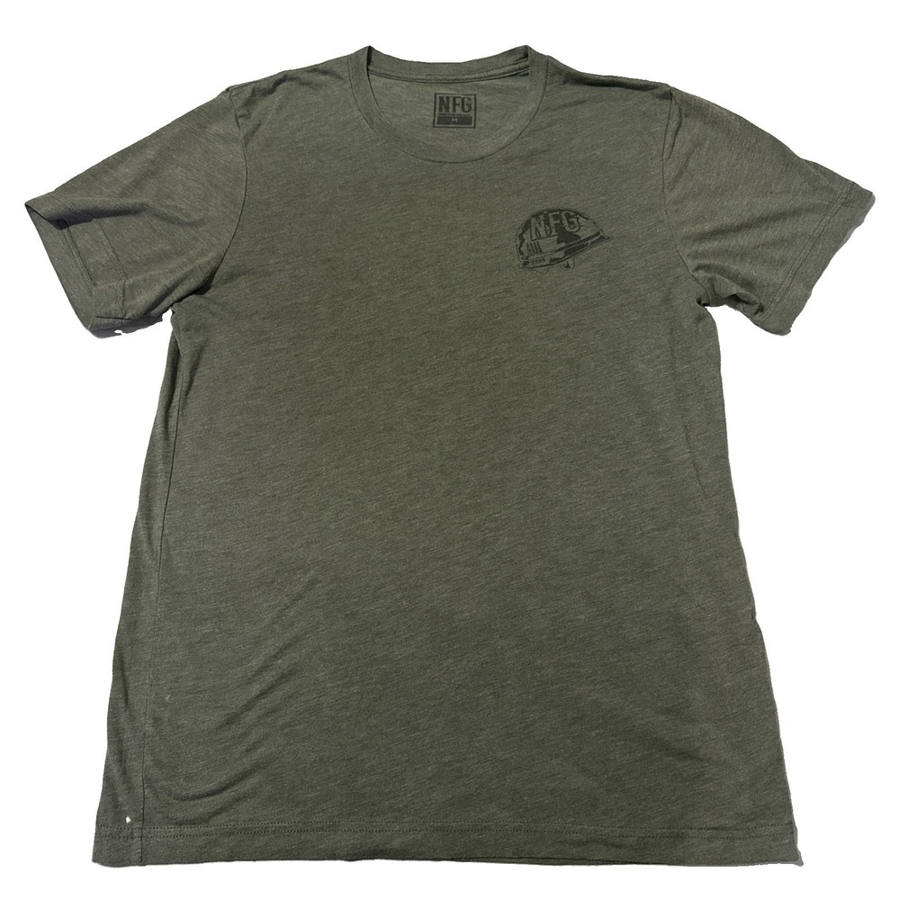 NFG  Helmet Graphic T-Shirt Men's Size M  Grayish Green Cotton MED
